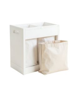 Spruce Bend Laundry Sorting Station With Plain Removable Bags - White