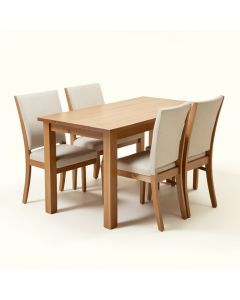 Speights 5 - Piece Rubberwood Solid Wood Dining Set (synthetic illustration; no displayed measurements)
