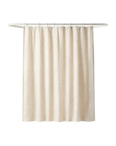 Oak Brook Shower Curtain Hanging Flat From A Plain Rod - Ivory (synthetic illustration; no displayed measurements)