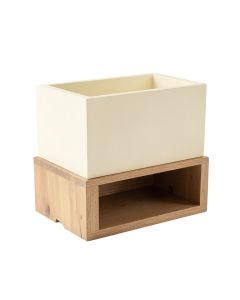 Glen Bend Empty Raised Planter - Cream