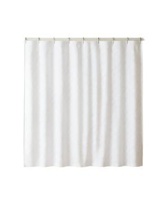 Willow Arc Shower Curtain Hanging Flat From A Plain Rod - White (synthetic illustration; no displayed measurements)
