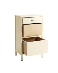 Ridge Crest Freestanding Pull-Out Hamper Cabinet - Ivory