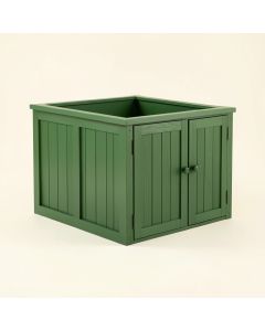 Maple Field Empty Furniture-Style Litter Enclosure - Green (synthetic illustration; no displayed measurements)
