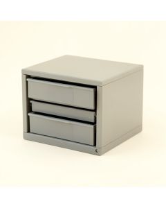 Linden Bluff Small-Parts Storage Drawer Cabinet - Gray (synthetic illustration; no displayed measurements)