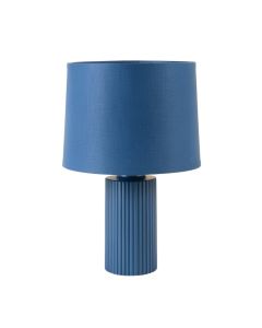 Rowan Crossing Table Lamp With A Plain Fabric Shade - Blue