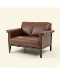 Faizan 63 '' Faux Leather Recessed Arm Loveseat (synthetic illustration; no displayed measurements)