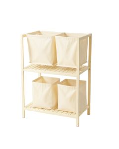 Willow Bend Laundry Sorting Station With Plain Removable Bags - Cream