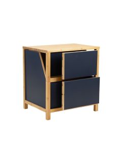 Clay Crossing Freestanding Pull-Out Hamper Cabinet - Navy