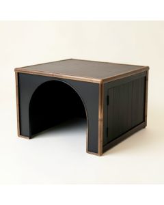 Wren Crossing Empty Furniture-Style Litter Enclosure - Black (synthetic illustration; no displayed measurements)