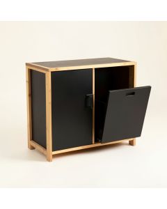 Oak Bend Freestanding Pull-Out Hamper Cabinet - Black (synthetic illustration; no displayed measurements)