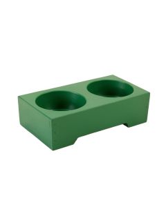Bay Canyon Pet Feeding Stand With Two Plain Empty Bowls - Green