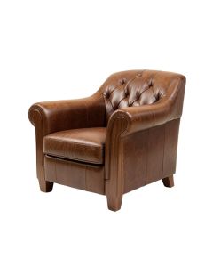 Corniche 31 '' Wide Tufted Top Grain Leather Armchair (synthetic illustration; no displayed measurements)