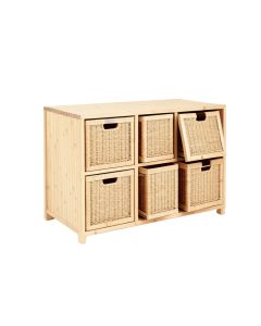 Pine Crossing Freestanding Pull-Out Hamper Cabinet - Beige