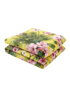 Almyra Citrine Peacock Sakura Blossom Duvet Cover Set