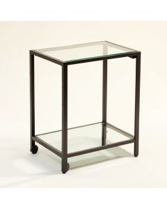 Ducote Industrial Modern Iron/Glass Bar Cart (synthetic illustration; no displayed measurements)