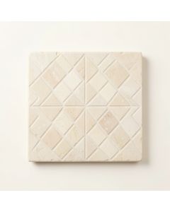 Flint Bridge Uninstalled Square Decorative Tile - Ivory (synthetic illustration; no displayed measurements)