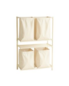 Rowan Branch Laundry Sorting Station With Plain Removable Bags - Ivory