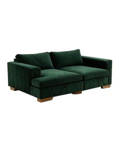 Java 119 '' Wide Velvet Reversible Modular Sofa & Chaise