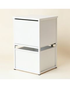 Heath Canyon Freestanding Pull-Out Hamper Cabinet - White (synthetic illustration; no displayed measurements)