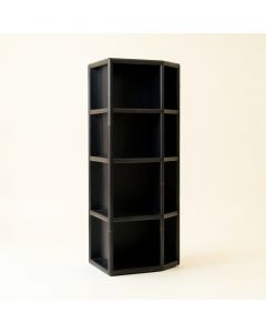 Birch Bend Narrow Cubby Tower - Black (synthetic illustration; no displayed measurements)
