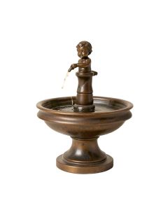 Bronze Boy Girl Drinking Fountain