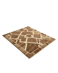 Merlyn Geometric Tufted Wool Brown/Tan Area Rug