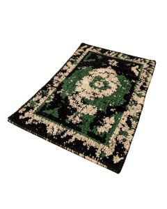 Volfango Abstract Handwoven Wool Black/Green/Beige Area Rug
