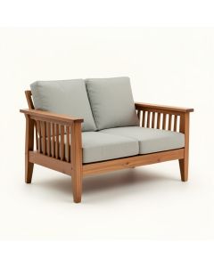 Montford 52.75 '' Wide Outdoor Teak Loveseat With Cushions (synthetic illustration; no displayed measurements)