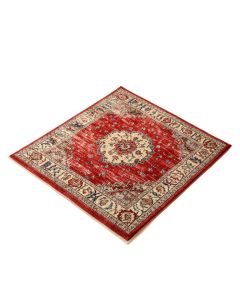 Cannava Oriental Machine Made Power Loom Wool/Polyester Red/Beige/Blue Area Rug