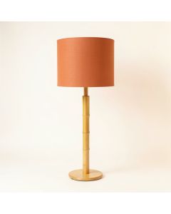 Maple Bluff Floor Lamp With A Plain Fabric Shade - Terracotta (synthetic illustration; no displayed measurements)