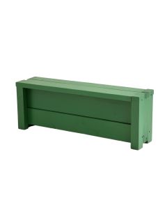 Dawn Bridge Narrow Outdoor Storage Bench - Green (synthetic illustration; no displayed measurements)
