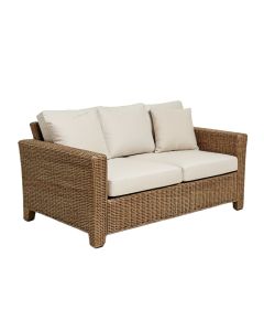 Fairfield 124 '' Wide Wicker Patio Sofa With Cushions (synthetic illustration; no displayed measurements)