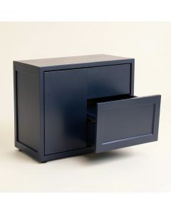 Maple Canyon Freestanding Pull-Out Hamper Cabinet - Navy (synthetic illustration; no displayed measurements)