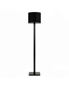 Alder Crest Floor Lamp With A Plain Fabric Shade - Black (synthetic illustration; no displayed measurements)