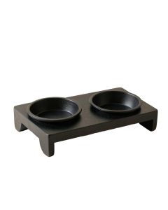 Sage Bluff Pet Feeding Stand With Two Plain Empty Bowls - Black