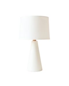 Summit Crossing Table Lamp With A Plain Fabric Shade - White