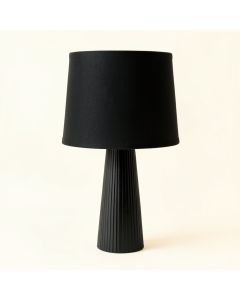 Flint Bridge Table Lamp With A Plain Fabric Shade - Black (synthetic illustration; no displayed measurements)
