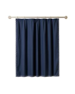 Reed Dell Shower Curtain Hanging Flat From A Plain Rod - Navy