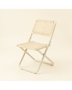 Slate Arc Folding Outdoor Chair - Ivory (synthetic illustration; no displayed measurements)