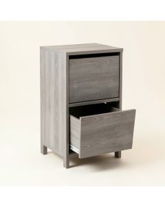 Shore Dell Freestanding Pull-Out Hamper Cabinet - Gray (synthetic illustration; no displayed measurements)