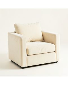 Flint Canyon Upholstered Armchair - Cream (synthetic illustration; no displayed measurements)