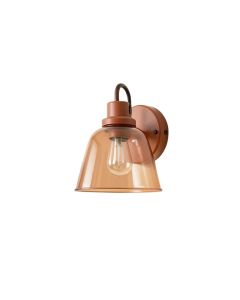 Fern Canyon Wall Sconce Mounted On A Plain Wall - Terracotta