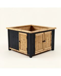 Dune Edge Empty Furniture-Style Litter Enclosure - Black (synthetic illustration; no displayed measurements)