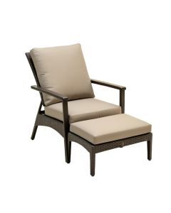 Danesh Patio Chair With Cushions And Ottoman (synthetic illustration; no displayed measurements)