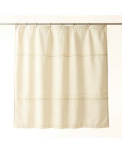 Meadow Brook Shower Curtain Hanging Flat From A Plain Rod - Ivory (synthetic illustration; no displayed measurements)