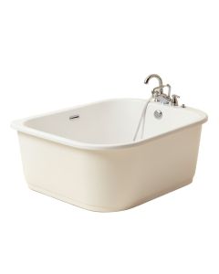 67 '' X 30 '' Freestanding Soaking Fiberglass Bathtub With Faucet