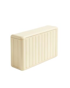 Cedar Bridge Narrow Outdoor Storage Bench - Cream (synthetic illustration; no displayed measurements)