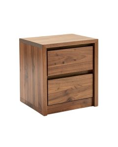 Colbey 2 - Drawer Solid Wood Nightstand In Walnut (synthetic illustration; no displayed measurements)