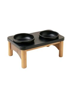 Flint Dale Pet Feeding Stand With Two Plain Empty Bowls - Black (synthetic illustration; no displayed measurements)