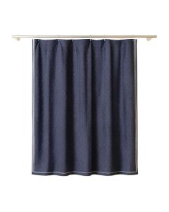 Willow Bridge Shower Curtain Hanging Flat From A Plain Rod - Navy (synthetic illustration; no displayed measurements)